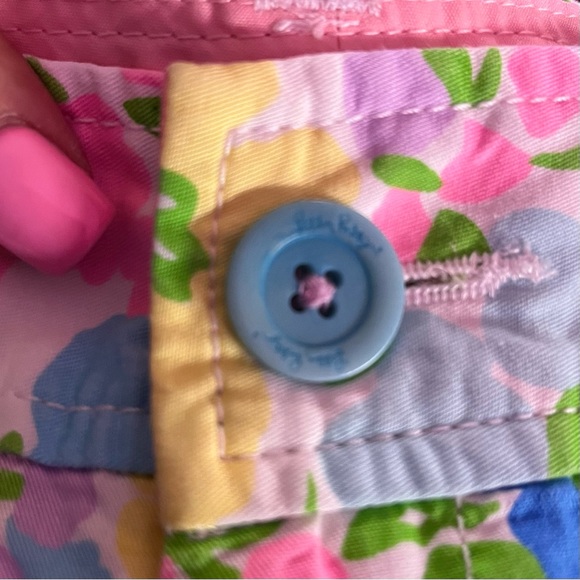 Lilly Pulitzer Spring Fling Buttercup Pastel Floral Scalloped Shorts Size 00 28W - Picture 7 of 14